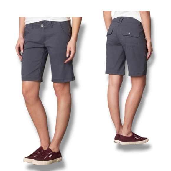 Prana Dark Gray Halle Bermuda Shorts Hiking Biking Outdoors - Picture 3 of 16